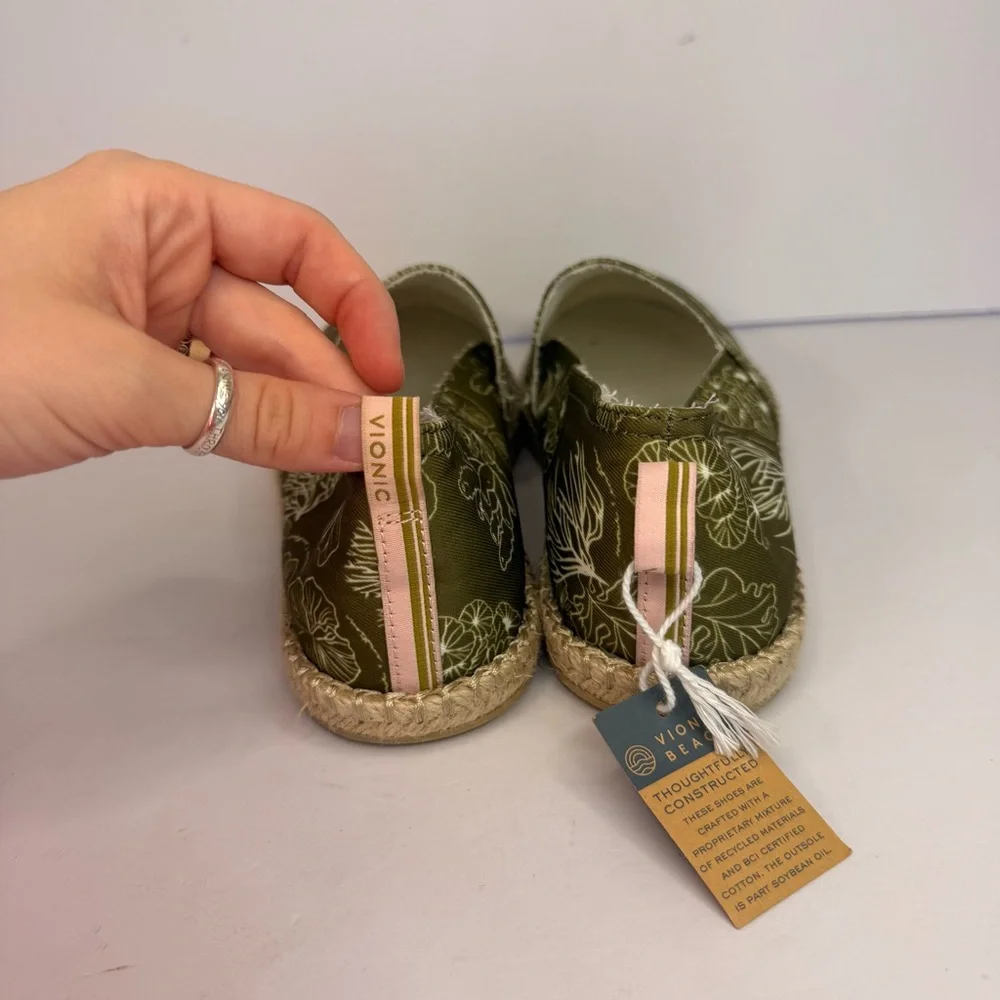Vionic Green Floral Espadrille Shoes - Picture 2 of 8